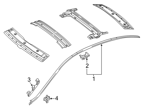 Roof Molding Diagram for 205-690-03-82