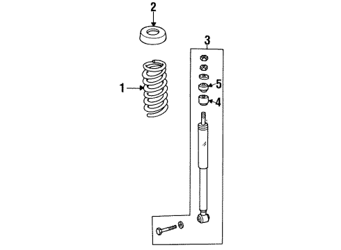 1993 Mercedes-Benz 400E Shocks & Components - Rear Diagram