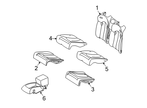 2005 Mercedes-Benz CLK320 Rear Seat Components Diagram 1