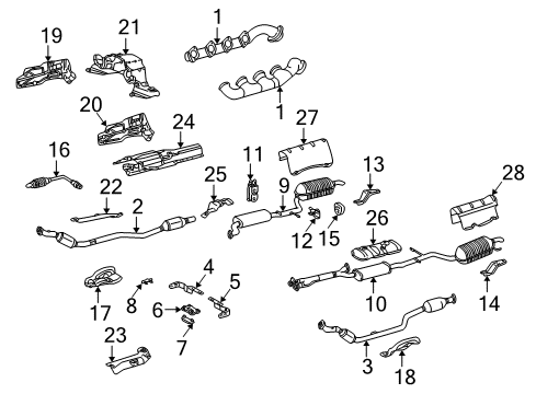 Muffler & Pipe Diagram for 221-490-77-21