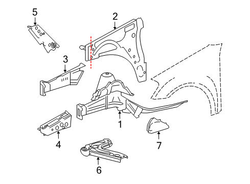 2010 Mercedes-Benz ML450 Inner Components - Fender