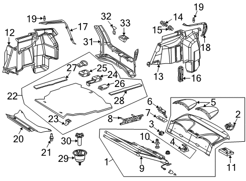 Package Tray Trim Diagram for 209-690-13-49-9D11