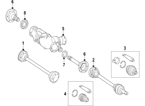 2017 Mercedes-Benz Sprinter 3500 Front Axle Shafts & Differential Diagram