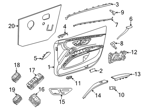 2023 Mercedes-Benz EQS AMG Interior Trim - Front Door Diagram