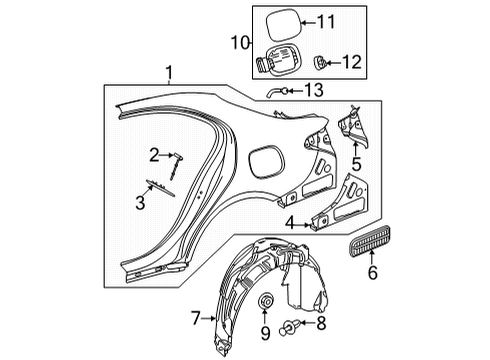 Wheelhouse Liner Diagram for 206-880-44-05