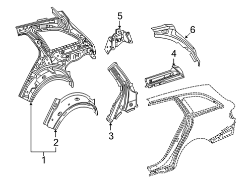 2022 Mercedes-Benz E450 Inner Structure - Quarter Panel Diagram 4