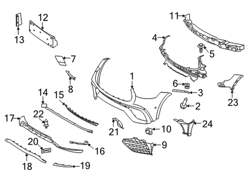 2020 Mercedes-Benz GLC300 Bumper & Components - Front Diagram 2