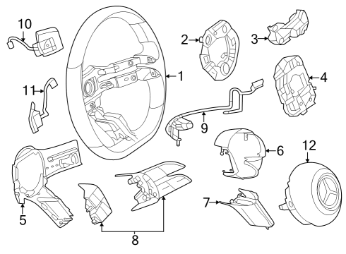 2023 Mercedes-Benz EQE AMG Steering Wheel & Trim Diagram 2