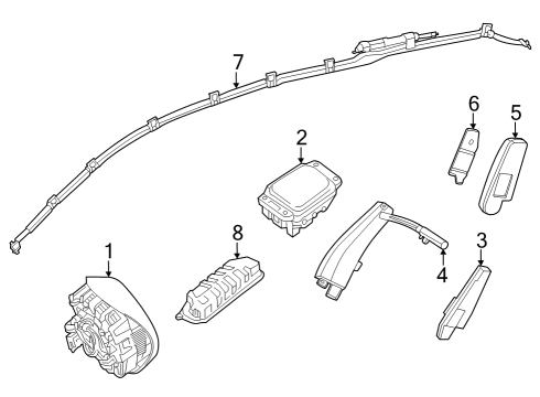 2023 Mercedes-Benz EQS 450 SUV Air Bag Components Diagram 1