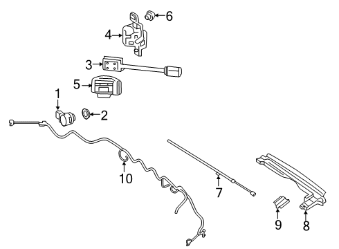 2020 Mercedes-Benz A35 AMG Electrical Components - Rear Bumper Diagram