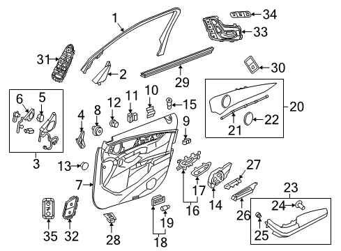 Lower Molding Rear Clip Diagram for 001-991-20-98