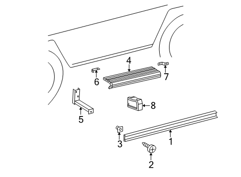 2004 Mercedes-Benz G55 AMG Exterior Trim - Pillars, Rocker & Floor Diagram