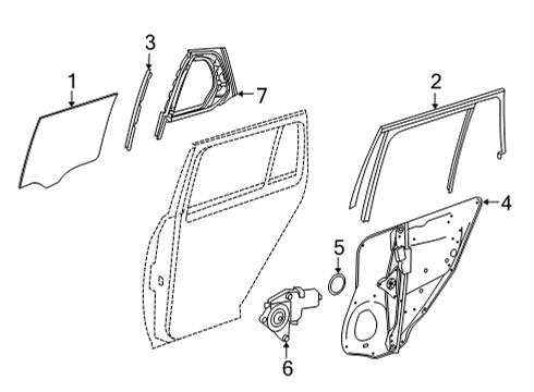 2020 Mercedes-Benz GLC43 AMG Front Door Glass & Hardware Diagram 3