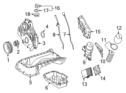 2013 Mercedes-Benz E63 AMG Engine Parts & Mounts, Timing, Lubrication System Diagram 1