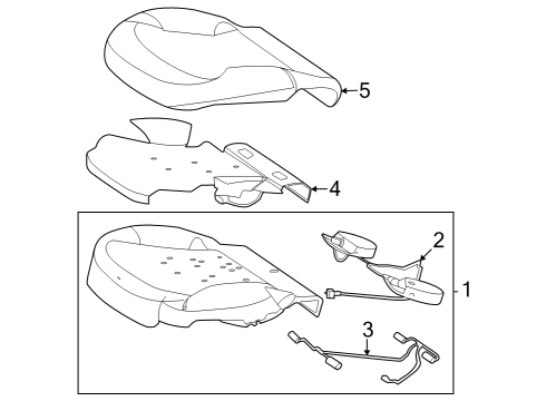 Seat Cushion Pad Diagram for 296-910-91-02