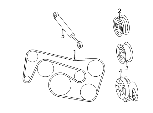 2011 Mercedes-Benz E550 Belts & Pulleys, Cooling Diagram 1