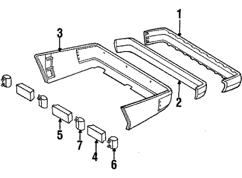 1987 Mercedes-Benz 260E Rear Bumper Diagram