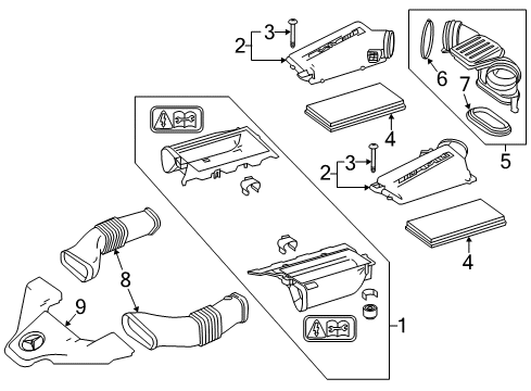 2014 Mercedes-Benz C63 AMG Air Intake Diagram 1