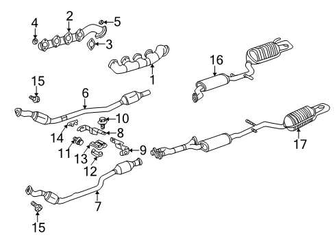 2004 Mercedes-Benz CL500 Exhaust Components Diagram