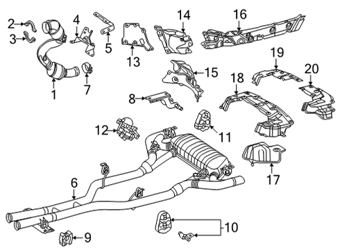 2019 Mercedes-Benz AMG GT C Exhaust Components Diagram