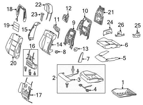 Seat Back Cover Diagram for 212-910-93-05-8S40