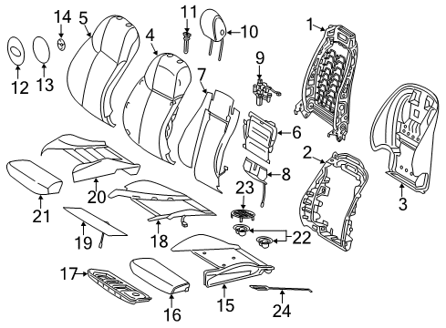 Seat Back Cover Diagram for 205-910-97-12-64-9G60