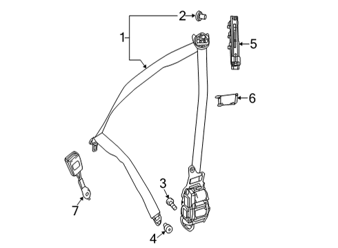 Seat Belt Assembly Diagram for 213-860-85-00-8U14