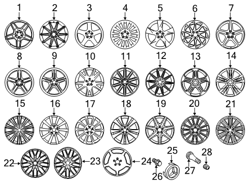 2015 Mercedes-Benz CLS400 Wheels Diagram