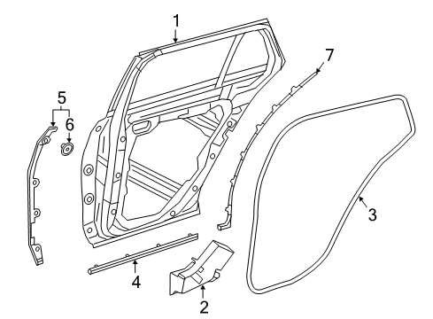 2019 Mercedes-Benz E450 Rear Door, Body Diagram 2