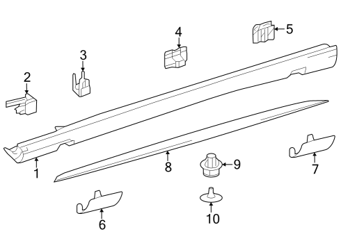 2015 Mercedes-Benz E250 Exterior Trim - Pillars, Rocker & Floor Diagram