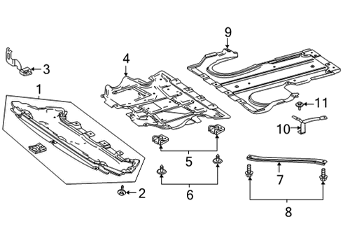 2020 Mercedes-Benz GLC350e Splash Shields Diagram