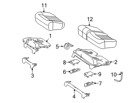 2006 Mercedes-Benz ML500 Rear Seat Components Diagram 2