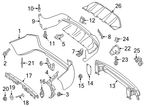 2019 Mercedes-Benz GLC63 AMG Rear Bumper Diagram 1