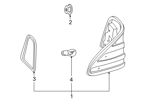 Tail Lamp Assembly Diagram for 208-820-04-64