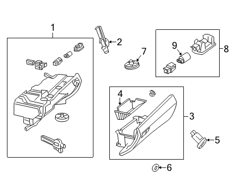 2014 Mercedes-Benz C63 AMG Glove Box Diagram 1