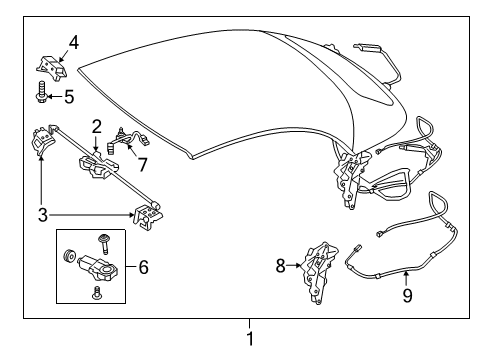 2021 Mercedes-Benz S560 Frame & Components - Convertible Top Diagram