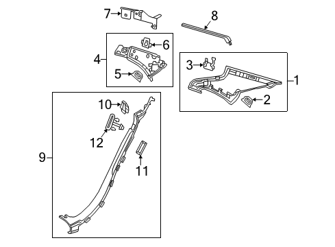 2018 Mercedes-Benz S65 AMG Interior Trim - Quarter Panels Diagram 3