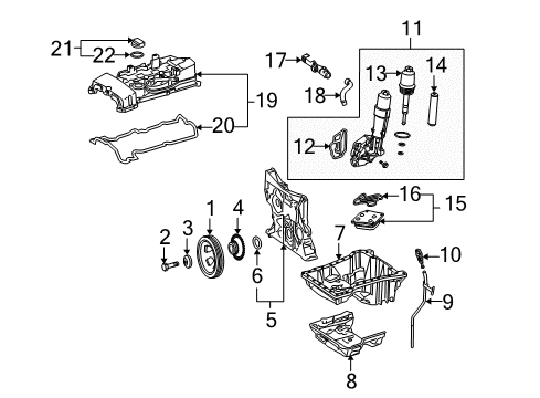 2004 Mercedes-Benz C230 Engine Parts & Mounts, Timing, Lubrication System Diagram 3