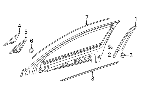 Upper Molding Diagram for 177-725-90-00