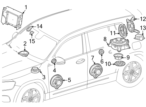 Front Door Speaker Diagram for 247-820-14-02