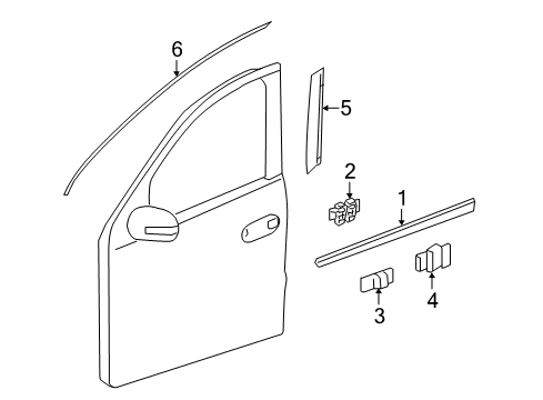 2012 Mercedes-Benz R350 Exterior Trim - Front Door Diagram