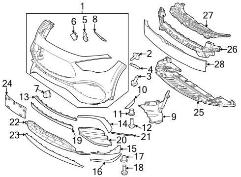 2022 Mercedes-Benz GLA35 AMG Bumper & Components - Front