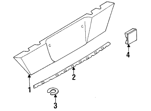 1993 Mercedes-Benz 400E Exterior Trim - Trunk Lid Diagram