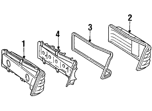 1985 Mercedes-Benz 300D Tail Lamps Diagram