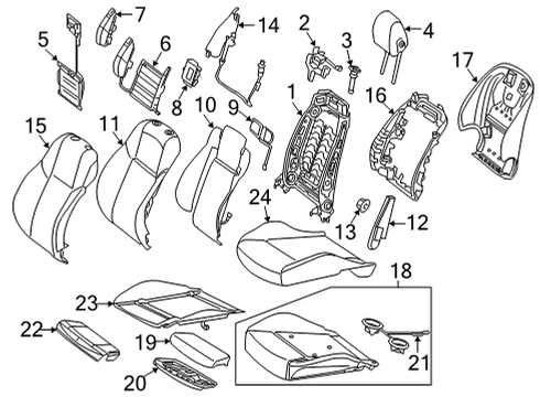 Seat Back Cover Diagram for 213-910-59-15-8T99