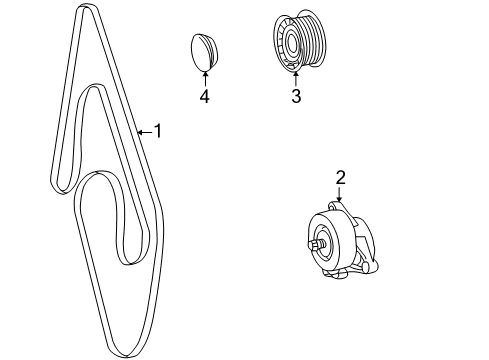 2001 Mercedes-Benz CLK320 Belts & Pulleys, Maintenance Diagram