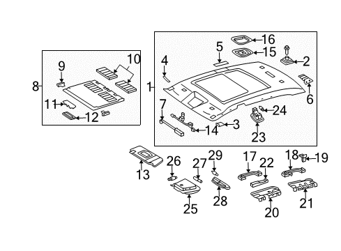 Dome Lamp Assembly Diagram for 209-820-07-01-8J12