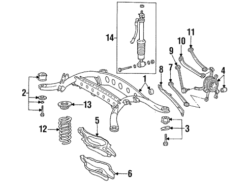 1992 Mercedes-Benz 400SE Rear Suspension, Control Arm Diagram 3