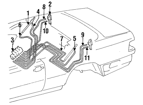 1993 Mercedes-Benz 300CE Hydraulic Components Diagram 1