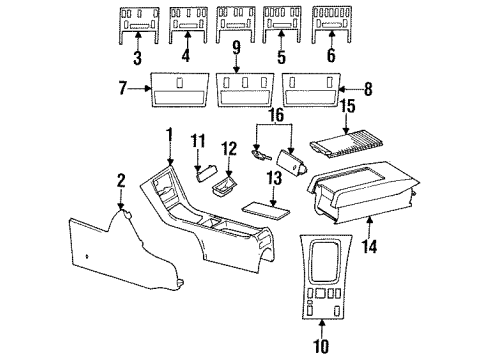 1987 Mercedes-Benz 420SEL Center Console Diagram